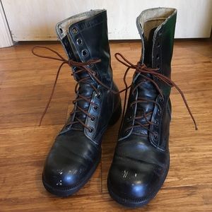 Vintage leather combat boots
